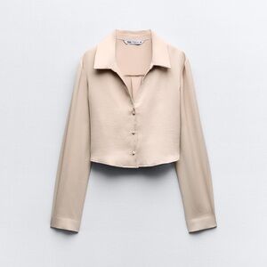 NWT Cropped Satin Top